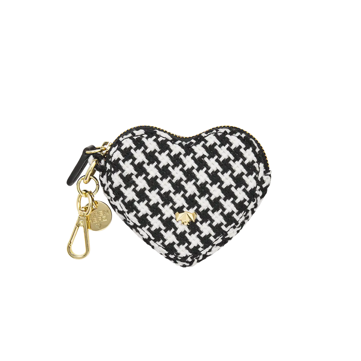 Schluesselanhaenger - Heartbeat - Hahnentritt schwarz-weiß