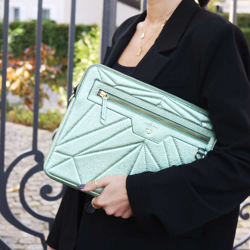 Laptop Sleeve 13/14" - Work it - gruen-metallic