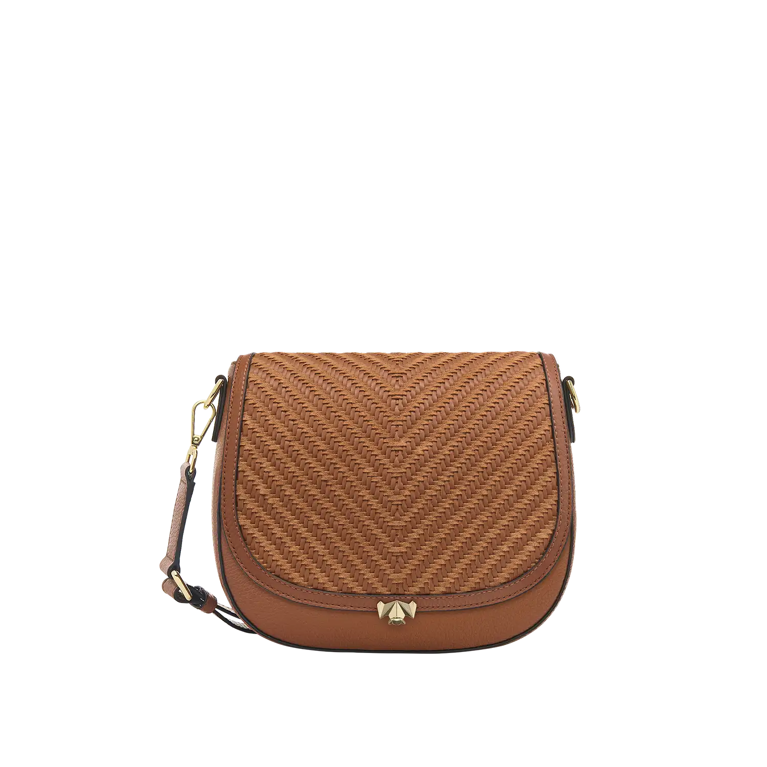 Wechselklappe - Cognac Weave - cognac