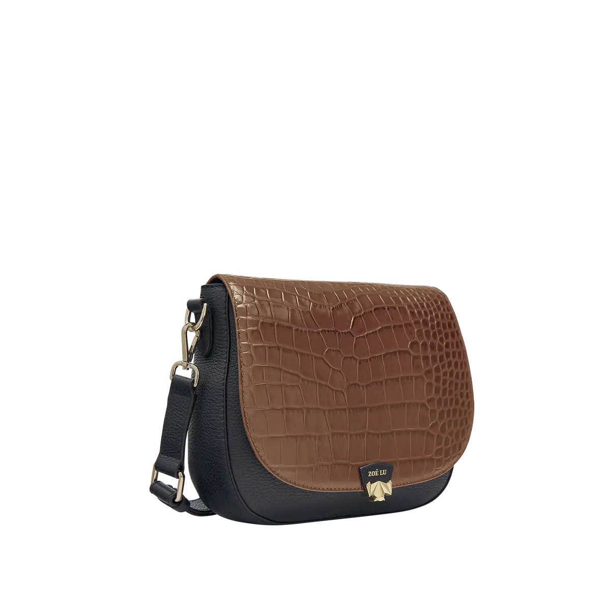 Wechselklappe - Croco Coffee - dunkelbraun