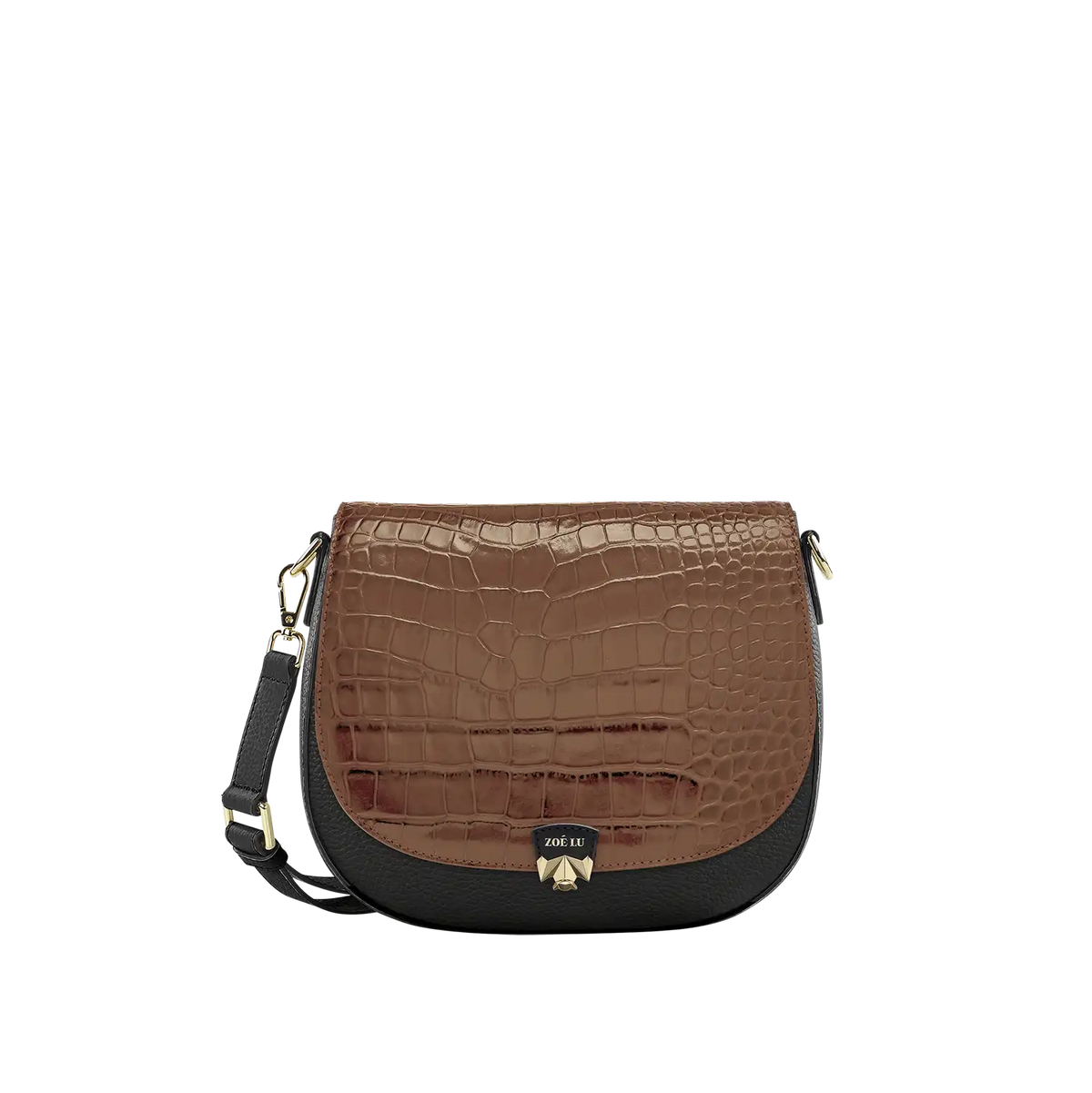 Wechselklappe - Croco Coffee - dunkelbraun