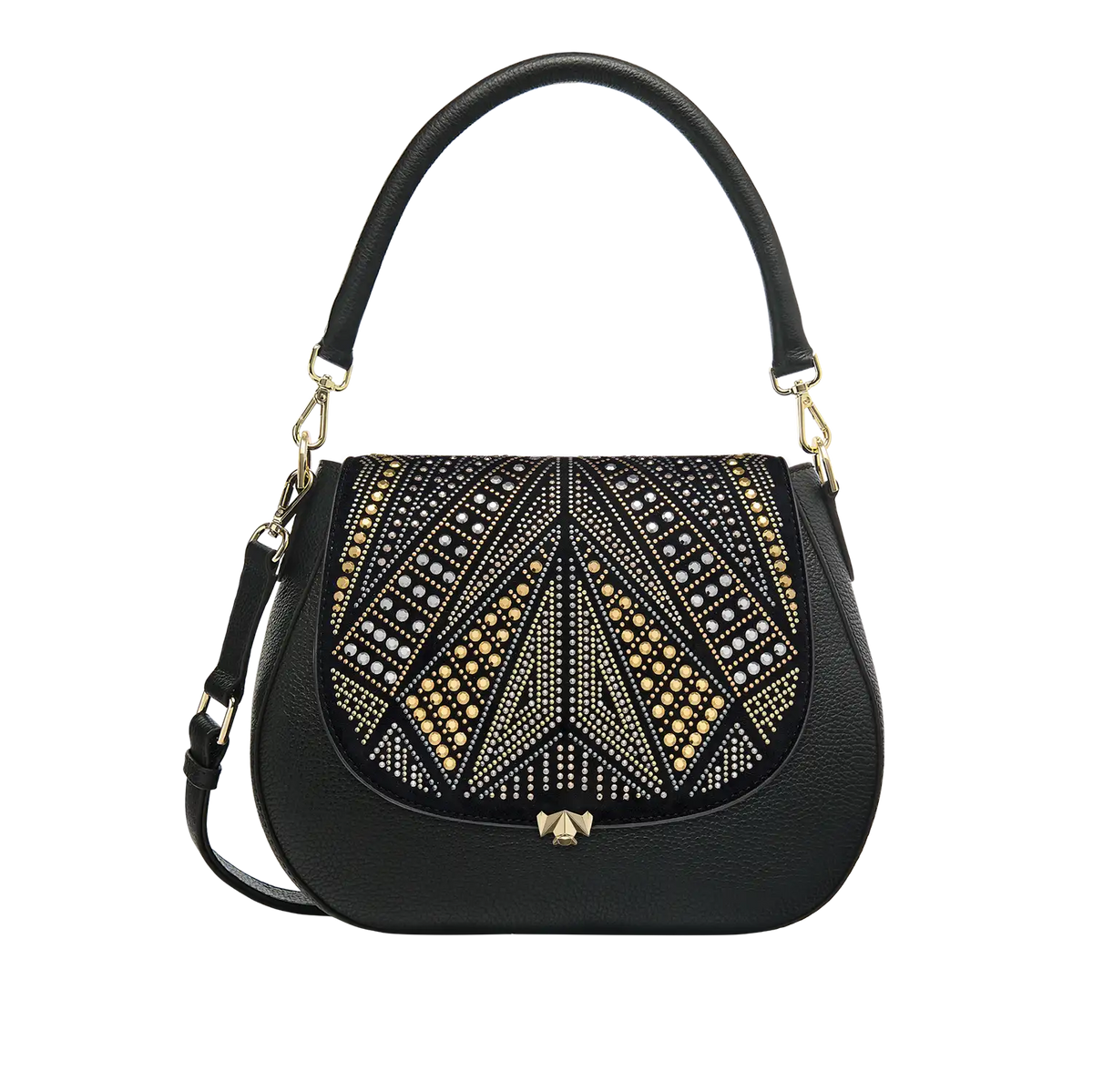 Wechselklappe - Shooting Star - schwarz Kunst-Velours