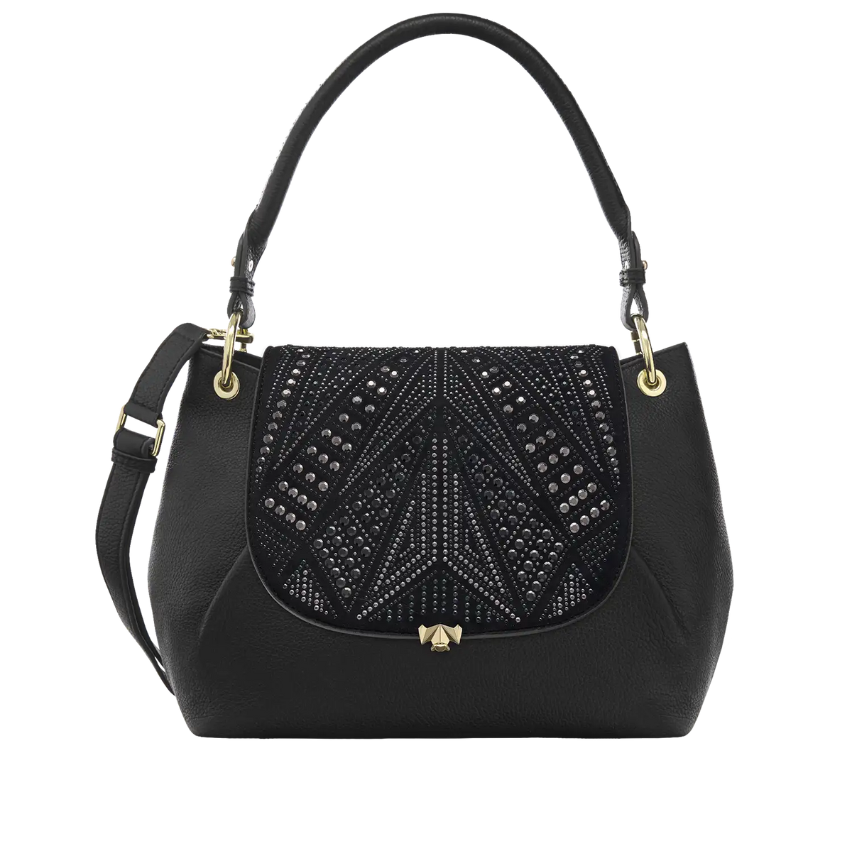 Wechselklappe - Black Sparkle - schwarz