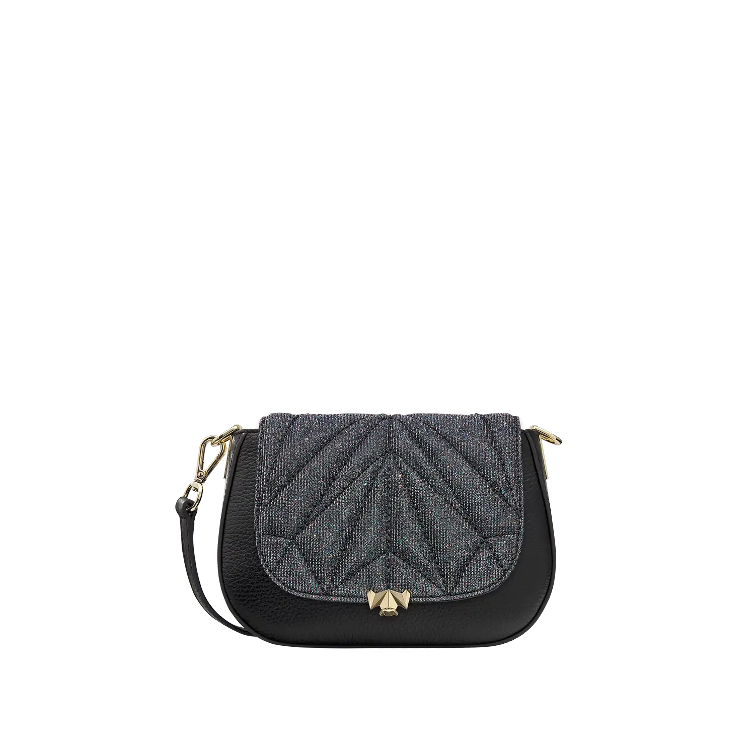 Wechselklappe - Mini Kinda Sparkling Leopard - schwarz-glitzer