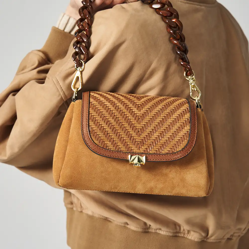 Taschenkoerper Mini Triple - cognac