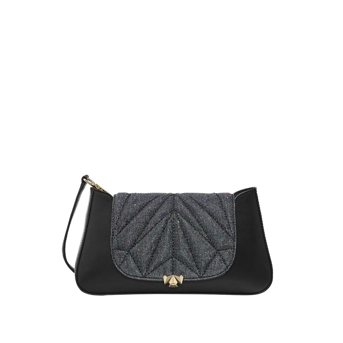 Wechselklappe - Mini Kinda Sparkling Leopard - schwarz-glitzer