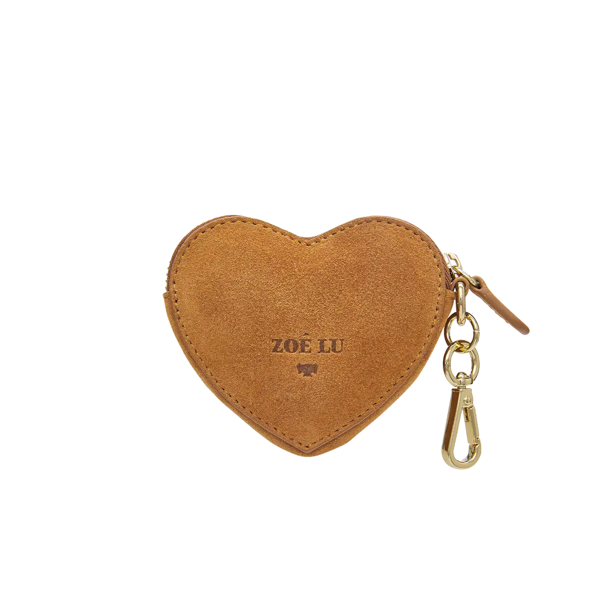 Schlüsselanhänger - Heartbeat - cognac velours