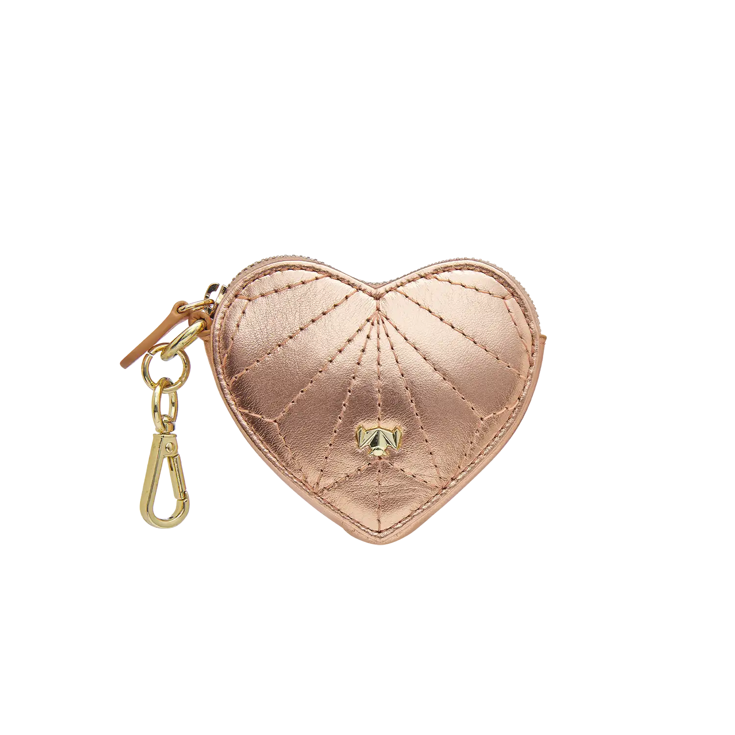 Schluesselanhaenger - Heartbeat - rosa-metallic