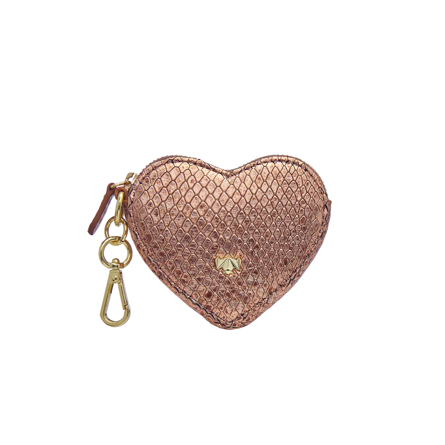 Schluesselanhaenger - Heartbeat - rosa-metallic Schlange