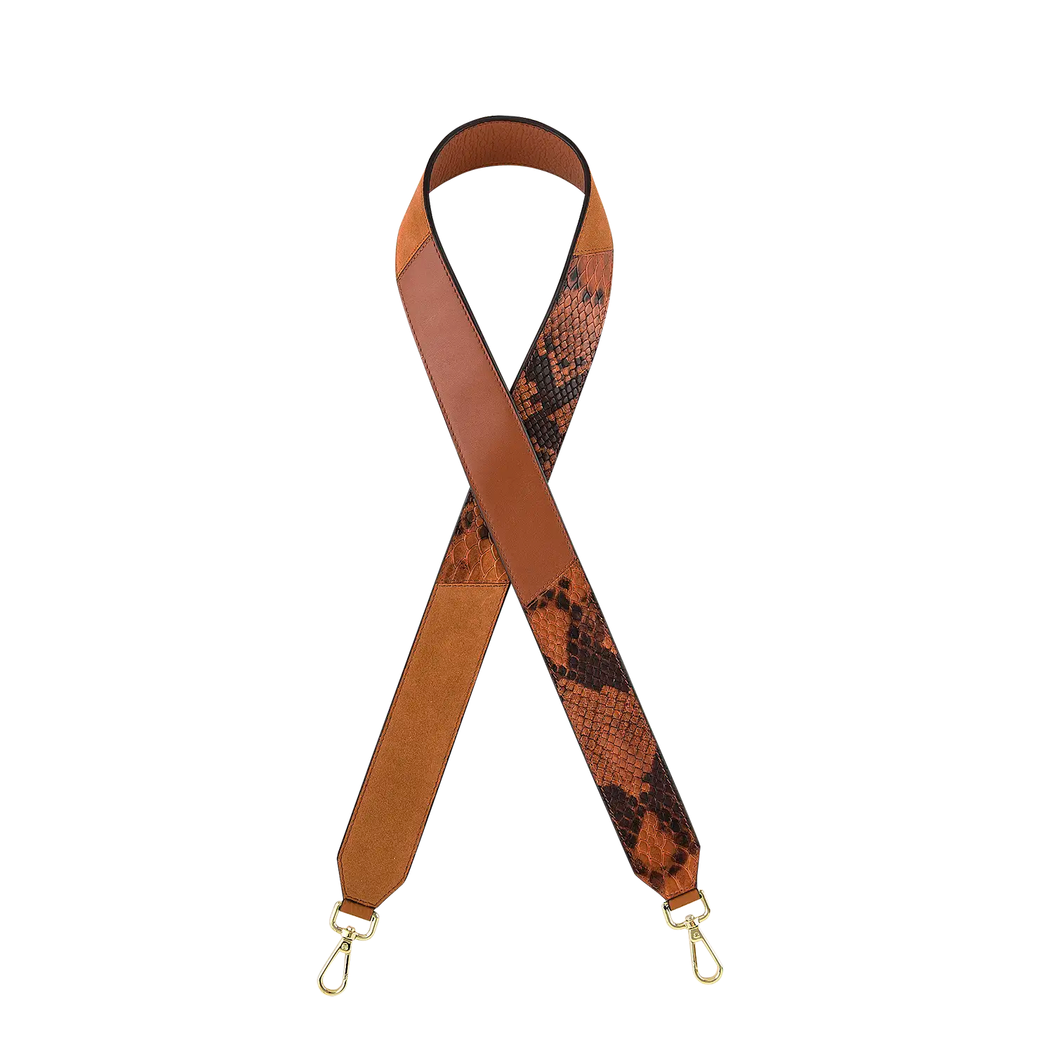 Schulterriemen - Turn Over - cognac-snake