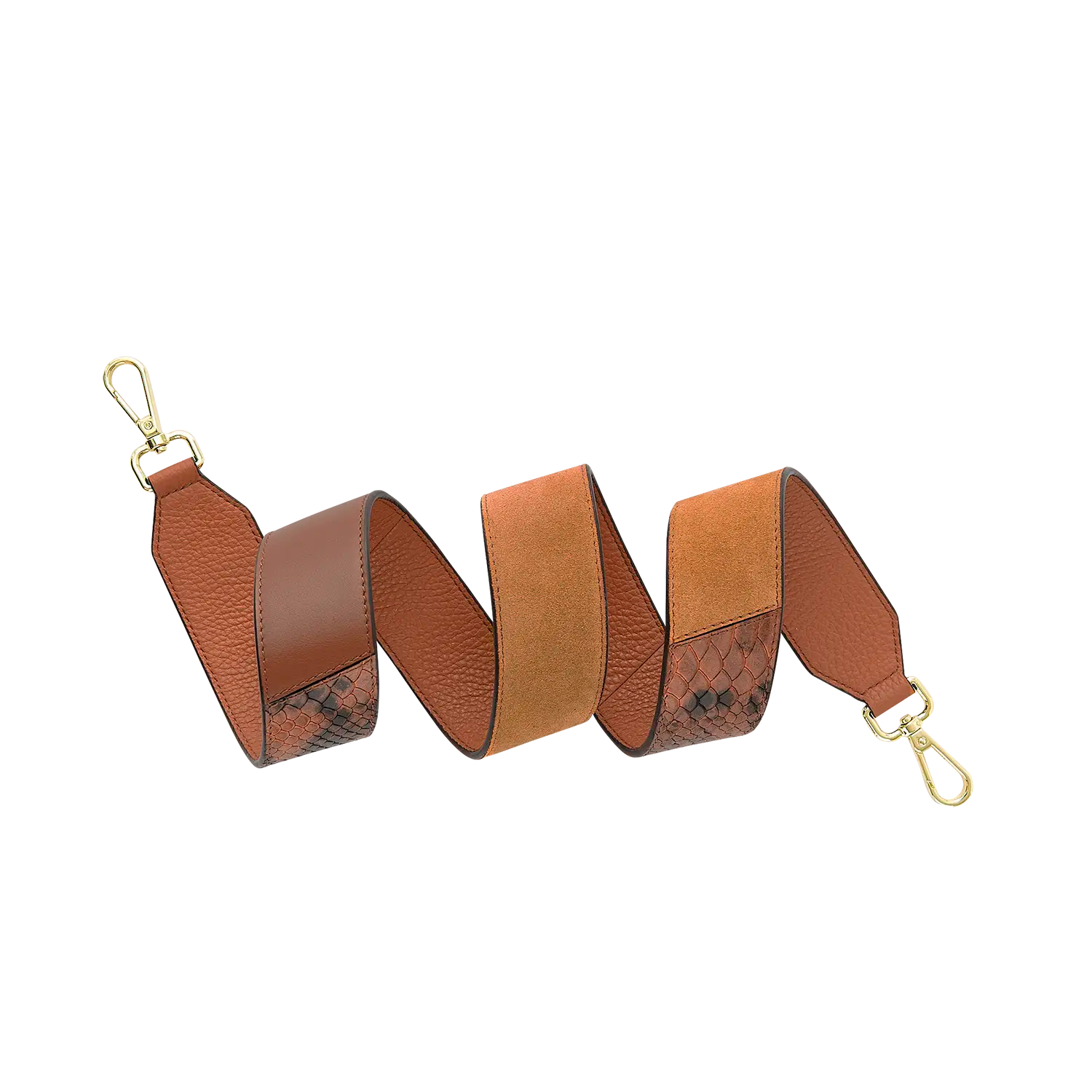 Schulterriemen - Turn Over - cognac-snake